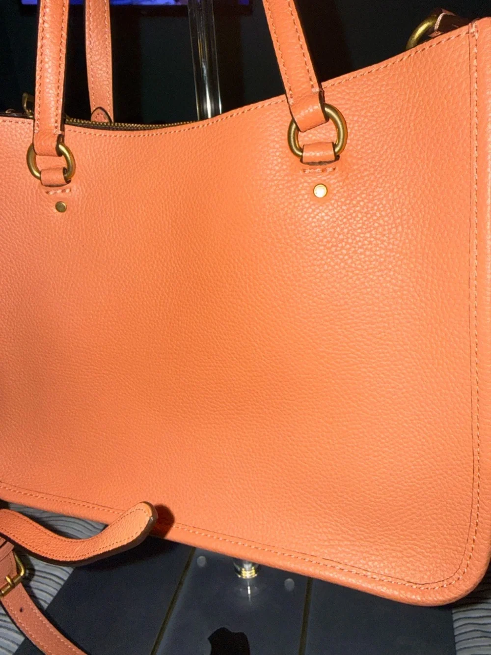 Coach Tyler Carryall Handbag Brass Light Coral Leather, NWOT!